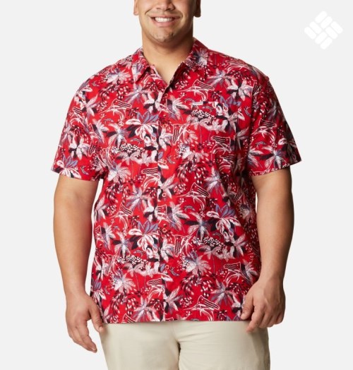 Men's Columbia PFG Trollers Best Short Sleeve Shirts Flower | Plus Size CA-T051A